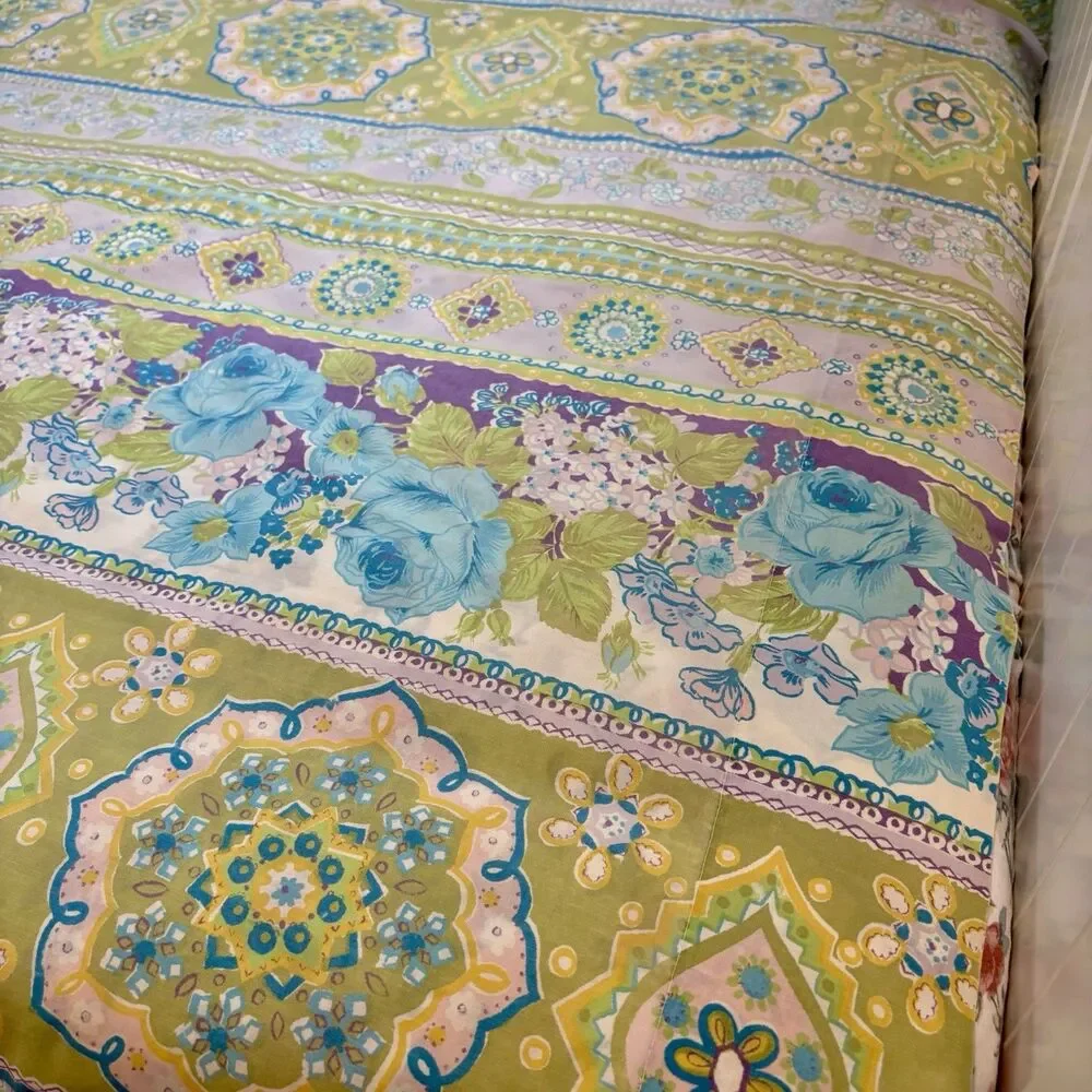 Vtg Cannon Royal Family Flat Sheet Double‎ 70s Cottagecore Chintz Floral MCM